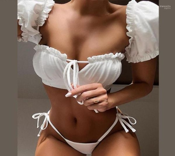 inx solid white ruffle swimsuit female bandeau bikini 2022 short sleeve swimwear women tie side bathing suit high cut biquini15107641
inx solid white ruffle swimsuit female bandeau bikini 2022 short sleeve swimwear women tie side bathing suit high cut biquini15107641