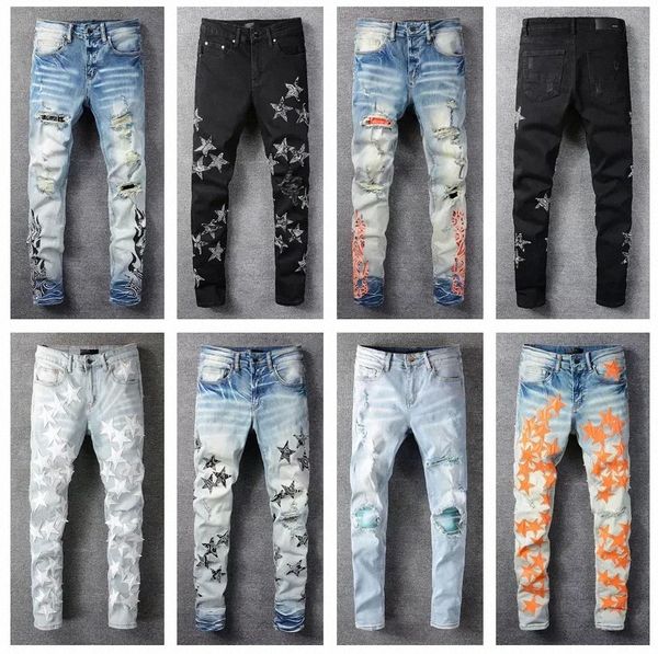 designer mens jeans cool style luxury fashion embroidered patches denim pant distressed ripped biker black blue men slim pencil jean slim fi
designer mens jeans cool style luxury fashion embroidered patches denim pant distressed ripped biker black blue men slim pencil jean slim fi