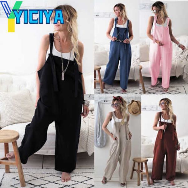 yiciya jumpsuits rompers 2020 new women's casual loose cotton linen solid pocket jumpsuit cover wide leg cropped pants, Black;white
yiciya jumpsuits rompers 2020 new women's casual loose cotton linen solid pocket jumpsuit cover wide leg cropped pants, Black;white
