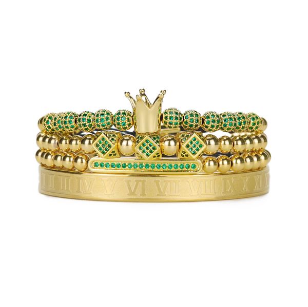 bangle 4pcs/set luxury green cz ball royal king crown men bracelet set stacks stainless steel beads bracelets bangles for men jewelry, Black
bangle 4pcs/set luxury green cz ball royal king crown men bracelet set stacks stainless steel beads bracelets bangles for men jewelry, Black