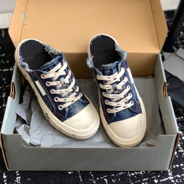 luxury designer slippers casual shoes paris fashion blue destruction models denim rubber mule shoes flat outdoor loafers men's ladies d, Black
luxury designer slippers casual shoes paris fashion blue destruction models denim rubber mule shoes flat outdoor loafers men's ladies d, Black
