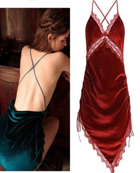 nxy underwear backless cross strap night sleep dress women underwear lingerie sling lace velvet v neck nightdress sensua3681425, Red;black
nxy underwear backless cross strap night sleep dress women underwear lingerie sling lace velvet v neck nightdress sensua3681425, Red;black