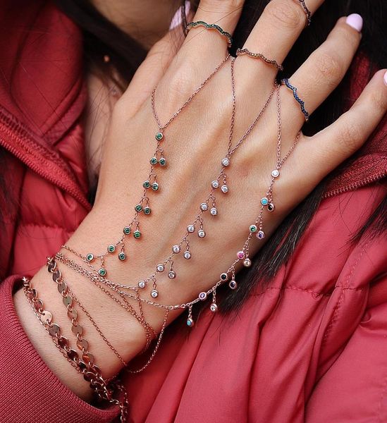bangle rose gold color cz station chain cz drop wristlet chain slave bracelet white rainbow green stone elegance women jewelry, Black
bangle rose gold color cz station chain cz drop wristlet chain slave bracelet white rainbow green stone elegance women jewelry, Black