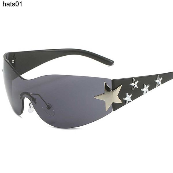 2023 pentagram y2k glasses one-piece large frame sunglasses fashion rimless sunglasses punk science fiction, White;black
2023 pentagram y2k glasses one-piece large frame sunglasses fashion rimless sunglasses punk science fiction, White;black