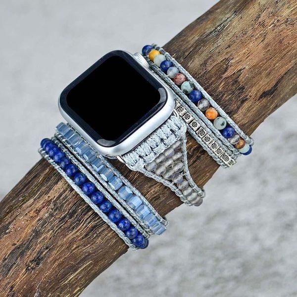 bangle wholesale drop shipping natural stones lapis charm 5 strands wrap watch band handmade boho apple strap wholesale, Black
bangle wholesale drop shipping natural stones lapis charm 5 strands wrap watch band handmade boho apple strap wholesale, Black