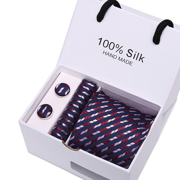 plaid tie silk tie handkerchief cufflinks men's jacquard woven classic business black tie cufflinks handkerchiefs 4 pieces, Blue;purple
plaid tie silk tie handkerchief cufflinks men's jacquard woven classic business black tie cufflinks handkerchiefs 4 pieces, Blue;purple