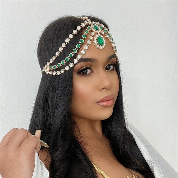 emerald water drop pendant forehead chain women's elegant fashion multi-layer rhinestone head chain hair accessories dance party perfor, Silver
emerald water drop pendant forehead chain women's elegant fashion multi-layer rhinestone head chain hair accessories dance party perfor, Silver