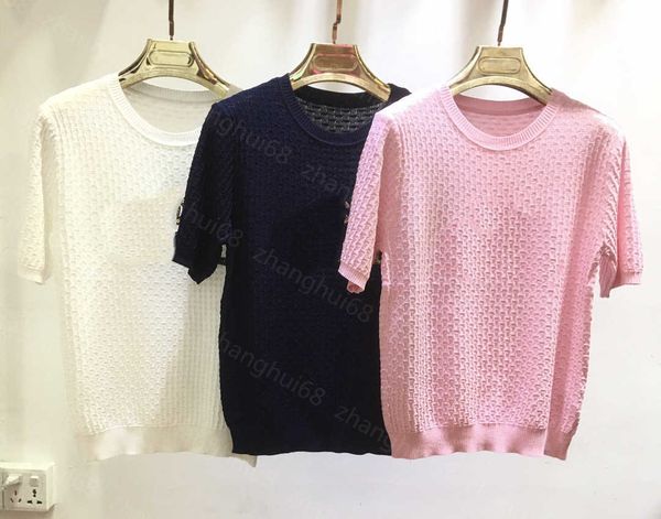 23ss womens designer clothing womens knits heavy industry sequin logo alphabet embroidery short sleeve knitted womens clothes, White
23ss womens designer clothing womens knits heavy industry sequin logo alphabet embroidery short sleeve knitted womens clothes, White