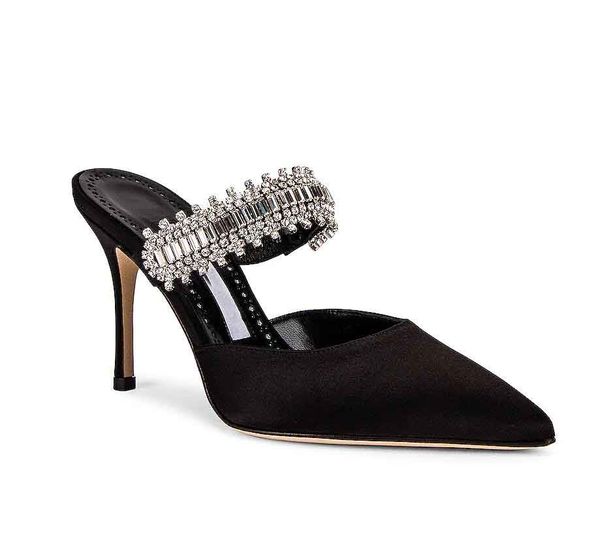 women dress shoes sandal high heel slide heels lutara crystal strap crystal embellished silk heel mules sandals pointed pumps 35-43, Black
women dress shoes sandal high heel slide heels lutara crystal strap crystal embellished silk heel mules sandals pointed pumps 35-43, Black