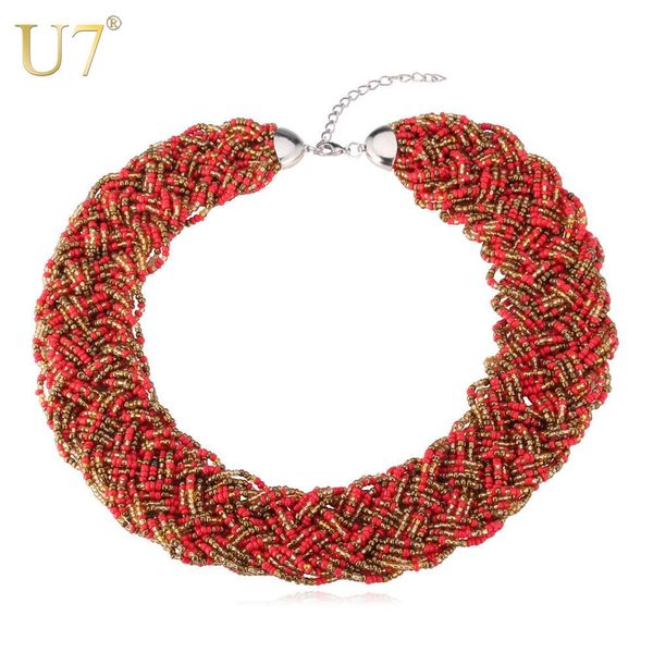 necklaces u7 maxi necklace women red/black nigeria bead choker bohemia necklace statement necklace fashion jewelry for women n374, Silver
necklaces u7 maxi necklace women red/black nigeria bead choker bohemia necklace statement necklace fashion jewelry for women n374, Silver