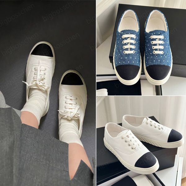luxury designer casual shoes women's canvas shoes fashion classic flat lace-up sneakers black white denim low-thick bottom splicing loa
luxury designer casual shoes women's canvas shoes fashion classic flat lace-up sneakers black white denim low-thick bottom splicing loa
