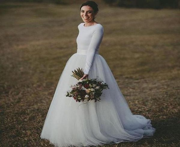 fall 2019 modest long sleeve wedding dress jewel neck a line sweep train italian satin and tulle bridal gowns9493890, White
fall 2019 modest long sleeve wedding dress jewel neck a line sweep train italian satin and tulle bridal gowns9493890, White