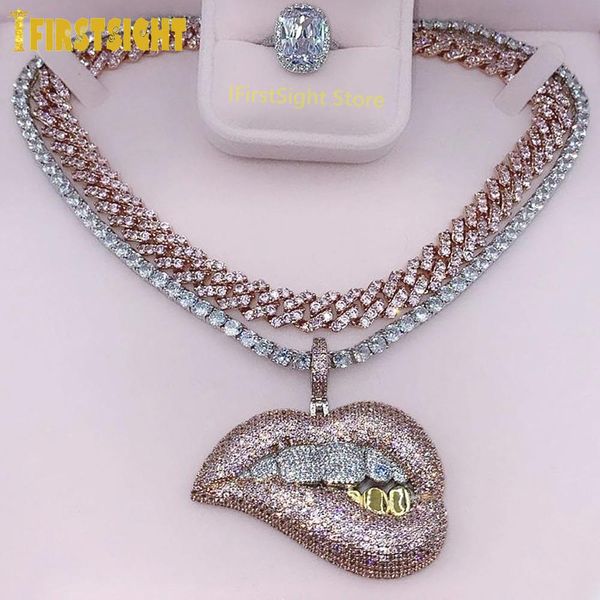 necklaces tone color micro pave pink cubic zirconia drip lip pendant necklace iced out bling 5mm cz tennis chain for women hiphop jewelry, Silver
necklaces tone color micro pave pink cubic zirconia drip lip pendant necklace iced out bling 5mm cz tennis chain for women hiphop jewelry, Silver