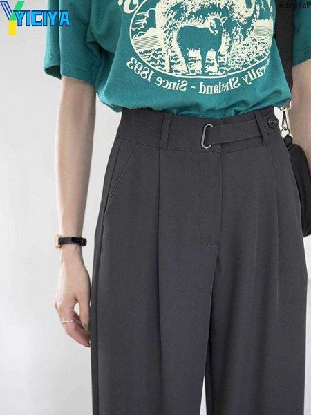 yiciya women's pants 2023 summer high street casual solid color waist wide leg suit women's fashion loose soft full length trouser, Black;white
yiciya women's pants 2023 summer high street casual solid color waist wide leg suit women's fashion loose soft full length trouser, Black;white