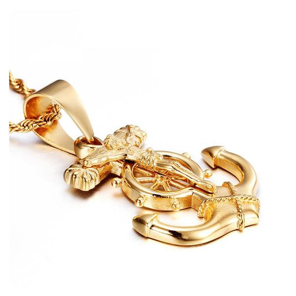 necklaces ale punky anchor jesus cross pendants men titanium biker sailor navy steering wheel necklace pendant jewelry jon064, Silver
necklaces ale punky anchor jesus cross pendants men titanium biker sailor navy steering wheel necklace pendant jewelry jon064, Silver