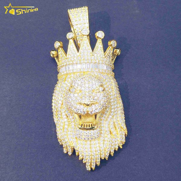 fashion necklace pendant king lion hip hop pendants 925 silver moissanite custom pendants
fashion necklace pendant king lion hip hop pendants 925 silver moissanite custom pendants