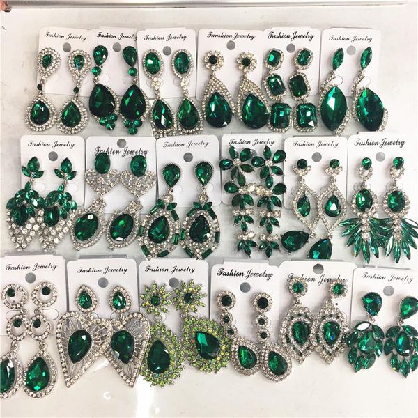 knot 12 pairs mixed design green crystal earrings women wedding bridal rhinestone drop dangle statement earrings wholesale jewelry, Silver
knot 12 pairs mixed design green crystal earrings women wedding bridal rhinestone drop dangle statement earrings wholesale jewelry, Silver