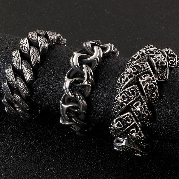 bangle skull men's bracelet for men heavy stainless steel chain mens bracelets accessories 2020 gothic biker jewelry male dropshipping, Black
bangle skull men's bracelet for men heavy stainless steel chain mens bracelets accessories 2020 gothic biker jewelry male dropshipping, Black