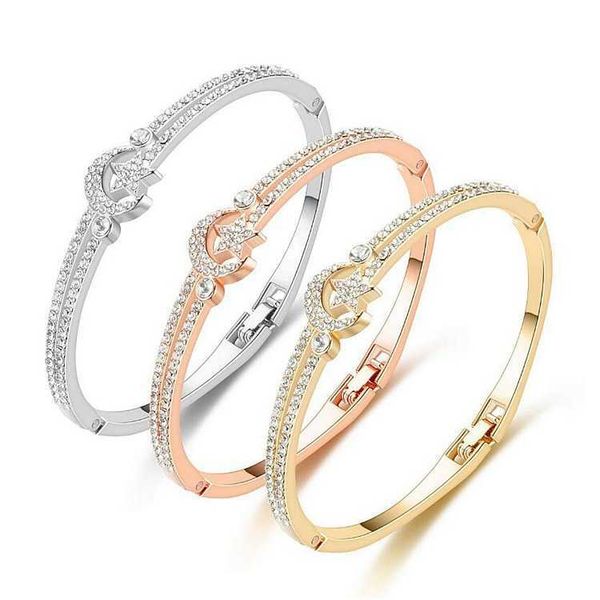 korean fashion star moon full diamond bracelet ing popular jewelry, Golden;silver
korean fashion star moon full diamond bracelet ing popular jewelry, Golden;silver