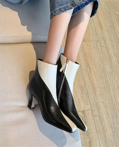 winter women boots cow leather square toe spike heels high 5cm8cm side zipper color matching short boots fashion boots 2105072679939, Black
winter women boots cow leather square toe spike heels high 5cm8cm side zipper color matching short boots fashion boots 2105072679939, Black