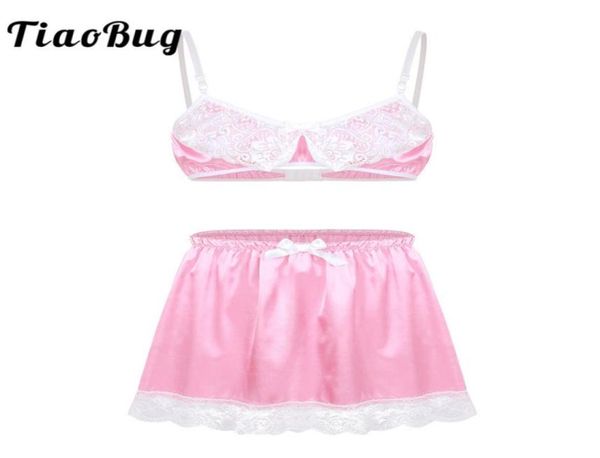 tiaobug men smooth satin lace crossdressing sissy lingerie set adjustable spaghetti straps bra with mini skirt costumes l2266583, Red;black
tiaobug men smooth satin lace crossdressing sissy lingerie set adjustable spaghetti straps bra with mini skirt costumes l2266583, Red;black