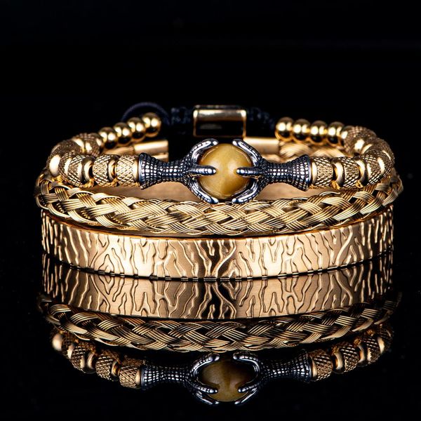bangle 3pcs/set charm men bracelet stainless steel handmade rope bangles eagle bracelets with natural stone jewelry gift accessories, Black
bangle 3pcs/set charm men bracelet stainless steel handmade rope bangles eagle bracelets with natural stone jewelry gift accessories, Black