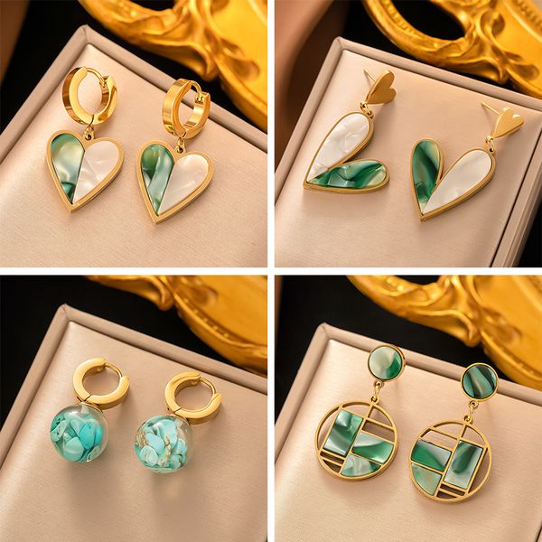 new fashion heart butterfly charm earring 18k gold plated stainless steel natural stone earrings party jewelry, Golden;silver
new fashion heart butterfly charm earring 18k gold plated stainless steel natural stone earrings party jewelry, Golden;silver