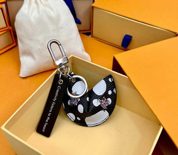 

keychains lanyards s with box fortune cookie bag hanging car keychain flower charm jewelry women men gifts fashion pu leather key chain moti, Silver