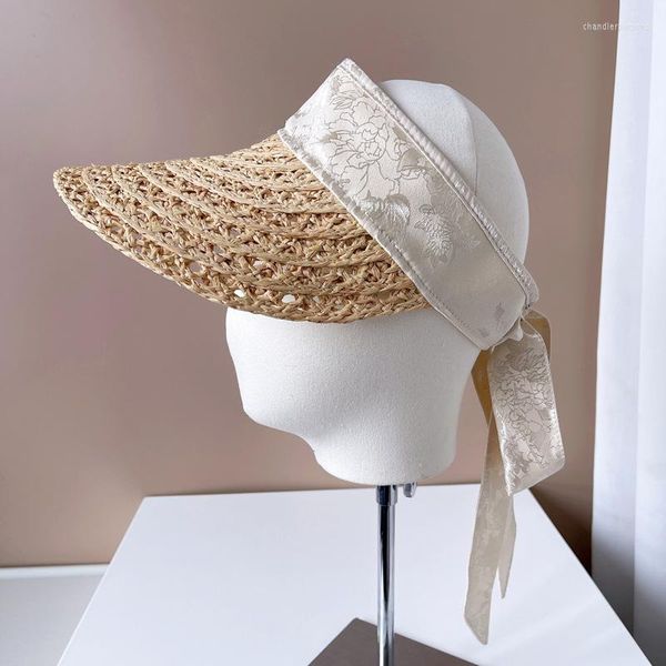 wide brim hats summer raffia grass straw hat women empty visor sun protection fashion bow beach luxury ribbon cap wholesale, Blue;gray
wide brim hats summer raffia grass straw hat women empty visor sun protection fashion bow beach luxury ribbon cap wholesale, Blue;gray