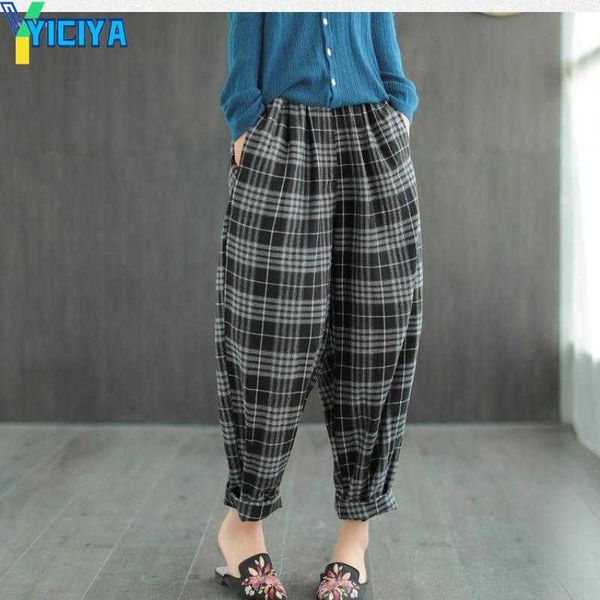 yiciya women's pants 2023 autumn literary brushed plaid harem elastic high waist slim casual loose all-match women trousers, Black;white
yiciya women's pants 2023 autumn literary brushed plaid harem elastic high waist slim casual loose all-match women trousers, Black;white