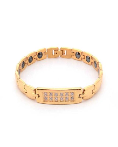 fashion steel gold bracelet magnet energy stainless diamond bracelet for women4926361, Black
fashion steel gold bracelet magnet energy stainless diamond bracelet for women4926361, Black