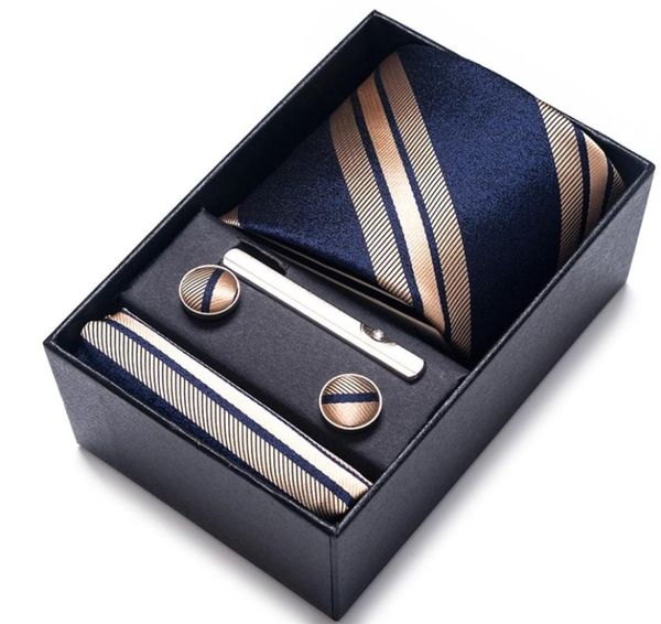 100 silk brand tie handkerchief cufflink set for men necktie holiday gift box blue gold suit accessories slim wedding gravatas 225823551, Black;blue
100 silk brand tie handkerchief cufflink set for men necktie holiday gift box blue gold suit accessories slim wedding gravatas 225823551, Black;blue
