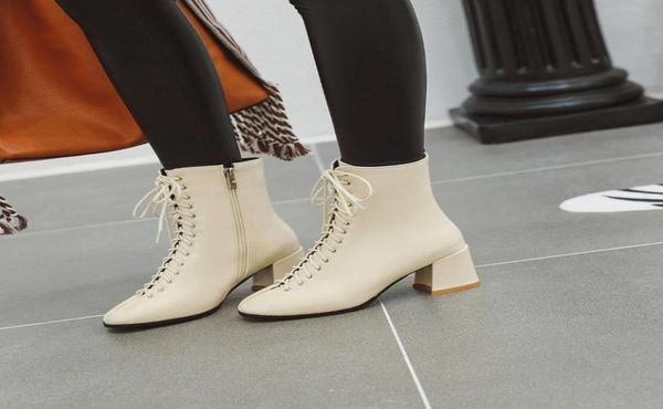 genuine leather boots women shoes thick high heels square toe lace up autumn winter ankle boots for woman5204478, Black
genuine leather boots women shoes thick high heels square toe lace up autumn winter ankle boots for woman5204478, Black