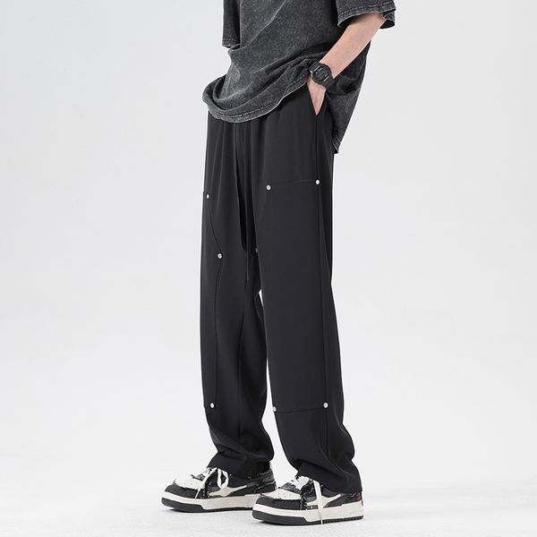 summer sweatpants ins wind drapiness sports pants trend casual 100 match straight trousers youth fashion logging personality dto1, Black
summer sweatpants ins wind drapiness sports pants trend casual 100 match straight trousers youth fashion logging personality dto1, Black