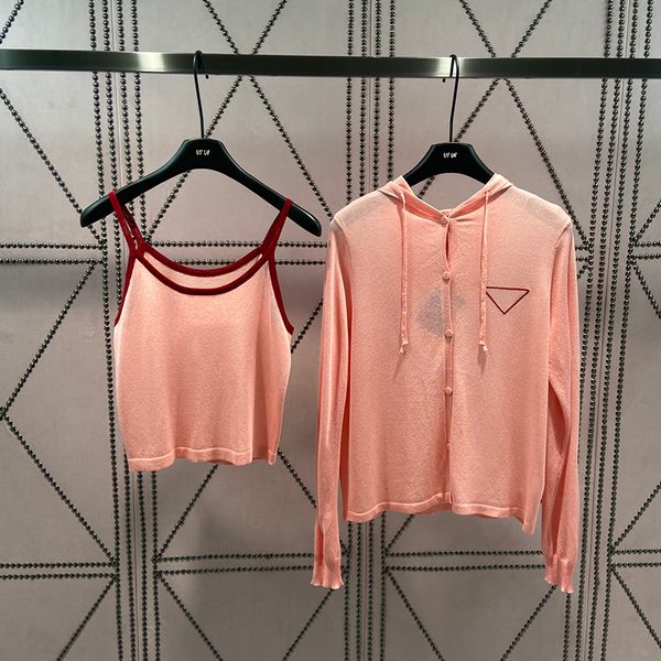 summer sunscreen vest shirts two pieces hooded long sleeve tees sets womens letters designers tees vests, White
summer sunscreen vest shirts two pieces hooded long sleeve tees sets womens letters designers tees vests, White