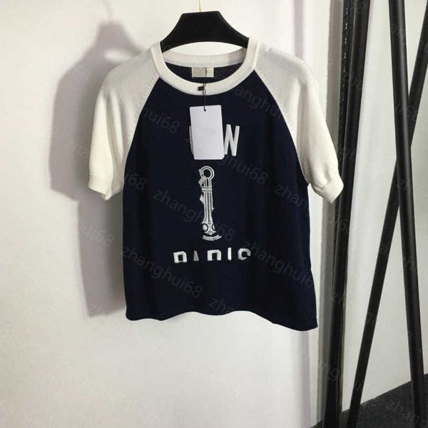 23ss womens knits womens designer clothing anchor embroidered monogram patchwork color short-sleeved sweater womens clothes a1, White
23ss womens knits womens designer clothing anchor embroidered monogram patchwork color short-sleeved sweater womens clothes a1, White
