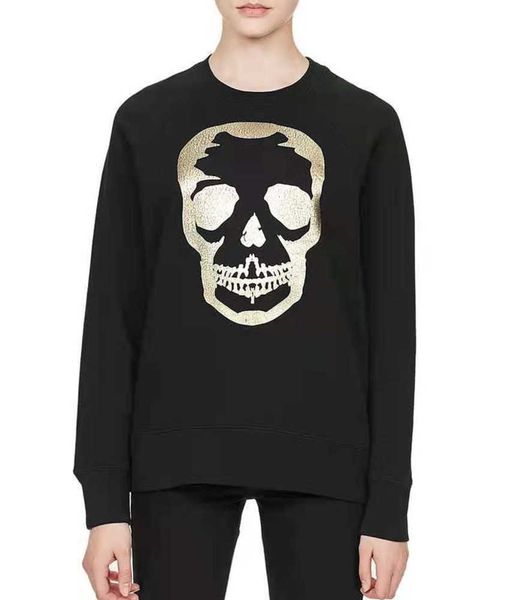 23ss zadig voltaire designer sweatshirt new fashion skull print gold stamping print brushed round neck plush pullover jumper sweater, Black
23ss zadig voltaire designer sweatshirt new fashion skull print gold stamping print brushed round neck plush pullover jumper sweater, Black