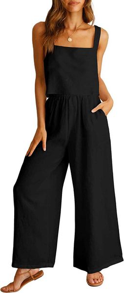 women's sleeveless wide leg jumpsuit with pockets adjustable straps casual loose for everyday party beach vacation, White
women's sleeveless wide leg jumpsuit with pockets adjustable straps casual loose for everyday party beach vacation, White
