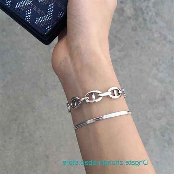 factory wholesale h ermes bangle for sale fashionable pig nose bracelet s925 silver open simple and thai chain fashion with box, Black
factory wholesale h ermes bangle for sale fashionable pig nose bracelet s925 silver open simple and thai chain fashion with box, Black