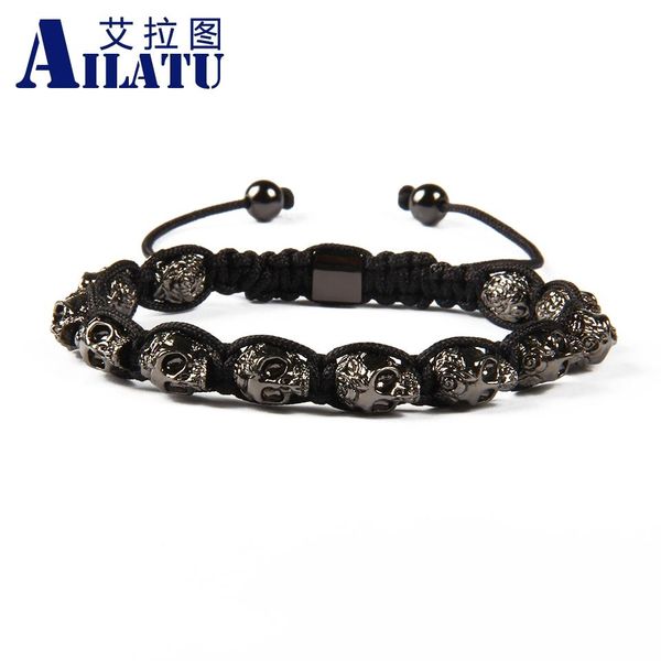 bangle ailatu brand jewelry wholesale 10pcs/lot exquisite black rose skull macrame bracelet for men's party gift quality
bangle ailatu brand jewelry wholesale 10pcs/lot exquisite black rose skull macrame bracelet for men's party gift quality