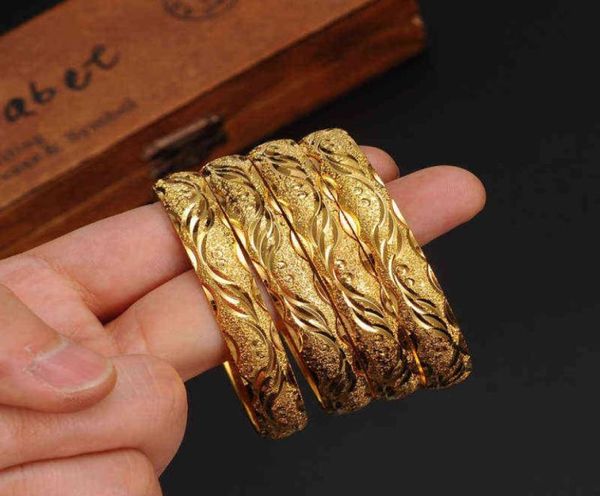 6pcs 24kgold bangle for women dubai bride wedding ethiopian bracelet africa arab jewelry charm gift9239021, Golden;silver