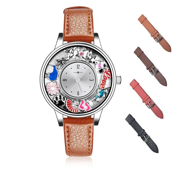 bangle leather genuine leather band 316l stainless steel floating locket watch for women, Black
bangle leather genuine leather band 316l stainless steel floating locket watch for women, Black