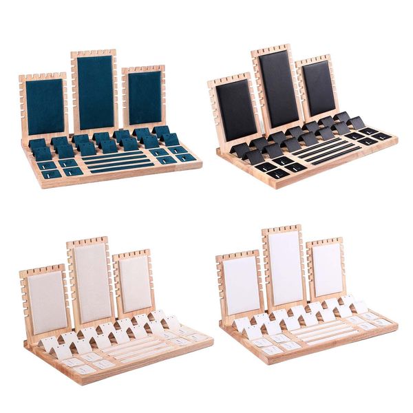 boxes jewelry display stand wood organizer showcase holder jewellery display stand for necklace ear studs pendant bracelet rings, Black;white
boxes jewelry display stand wood organizer showcase holder jewellery display stand for necklace ear studs pendant bracelet rings, Black;white