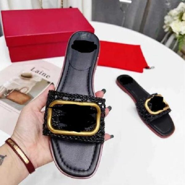 no box design new net red v-buckle weaving fashion european slippers women's leisure flat bottoms are versatile and lazy, Black
no box design new net red v-buckle weaving fashion european slippers women's leisure flat bottoms are versatile and lazy, Black