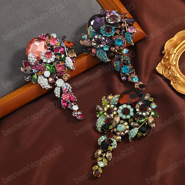 women vintage rhinestone flower brooches pins corsage retro lady crystal flower bouquet drop brooch pin badges jewelry gift, Gray
women vintage rhinestone flower brooches pins corsage retro lady crystal flower bouquet drop brooch pin badges jewelry gift, Gray