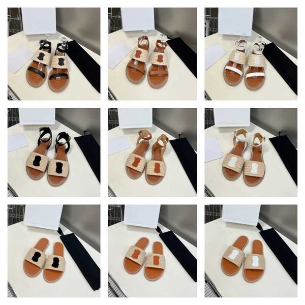 women designer triomphe raffia sandals flat slide slippers embellished straw woven fisherman sandal espadrilles open toe shoes luxury design, Black
women designer triomphe raffia sandals flat slide slippers embellished straw woven fisherman sandal espadrilles open toe shoes luxury design, Black