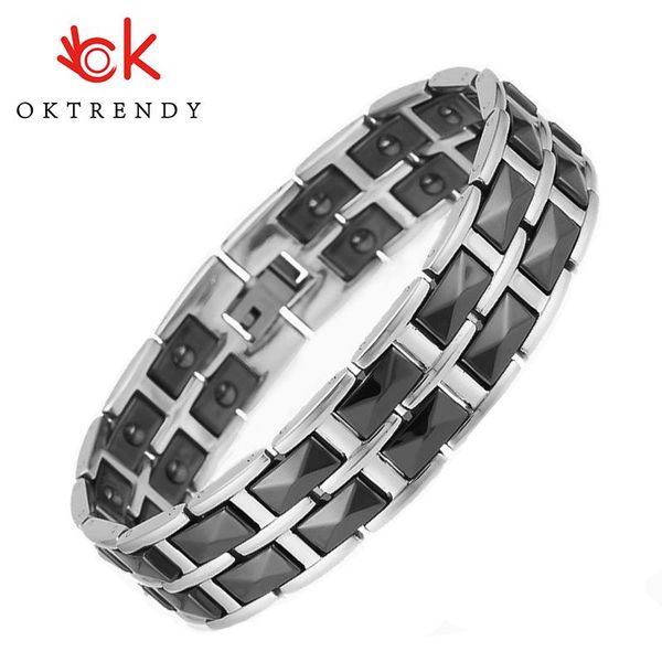bangle stainless steel ceramic magnetic bracelet doublerow pyramid hematite healthcare bangle big personality bracelets gift, Black
bangle stainless steel ceramic magnetic bracelet doublerow pyramid hematite healthcare bangle big personality bracelets gift, Black