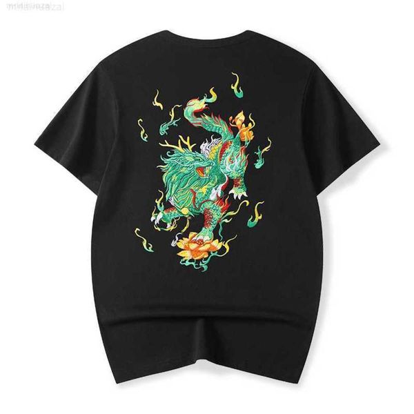 kirin embroidered short sleeve t-shirt men's cotton summer loose half shirt ins 2023 new, White;black
kirin embroidered short sleeve t-shirt men's cotton summer loose half shirt ins 2023 new, White;black