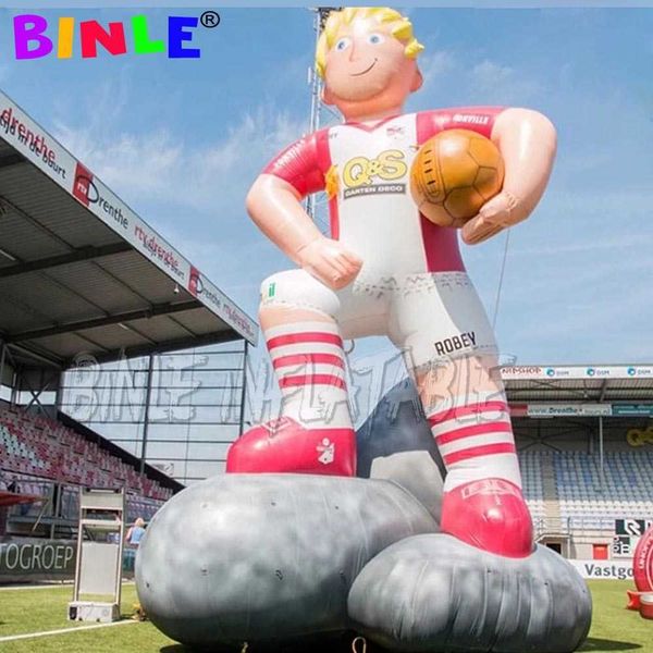 customized giant inflatable football player with standing on stone sports man cartoon character mascot for advertising
customized giant inflatable football player with standing on stone sports man cartoon character mascot for advertising