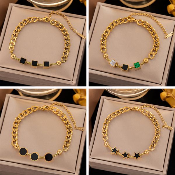 luxury design cuban link chain star circle charm bracelet personality 18k gold stainless steel jewelry, Golden;silver
luxury design cuban link chain star circle charm bracelet personality 18k gold stainless steel jewelry, Golden;silver